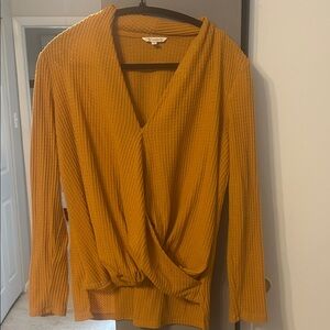 Mustard Yellow Wrap Blouse
